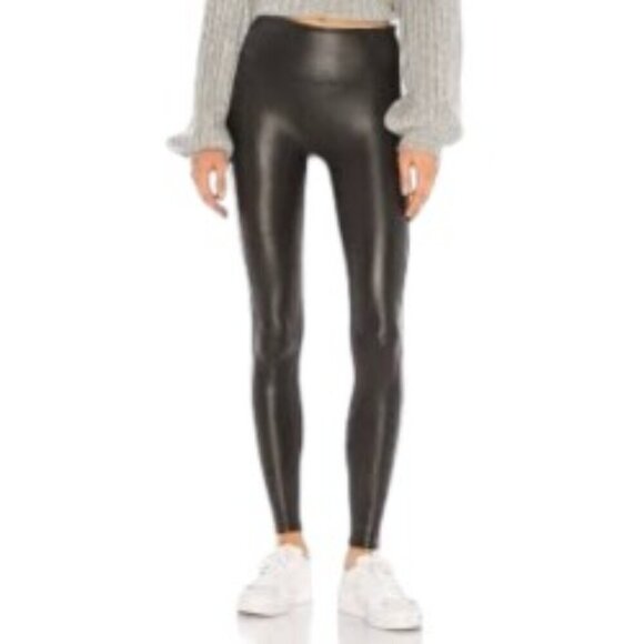 Spanx Black Faux Leather Leggings S/P - Picture 1 of 4